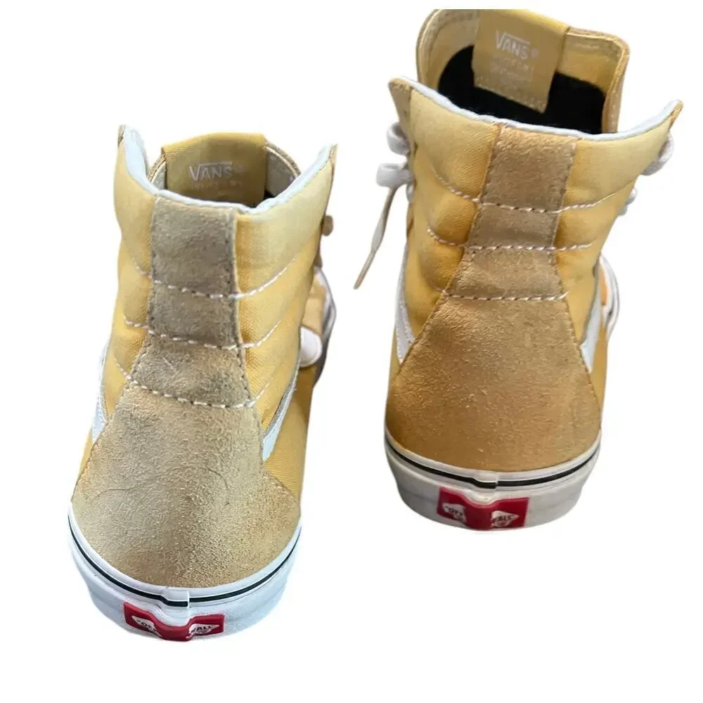 VANS Men’s Mustard Yellow Hi Top Suede & canvas SK8 Old Skool Size 6.5